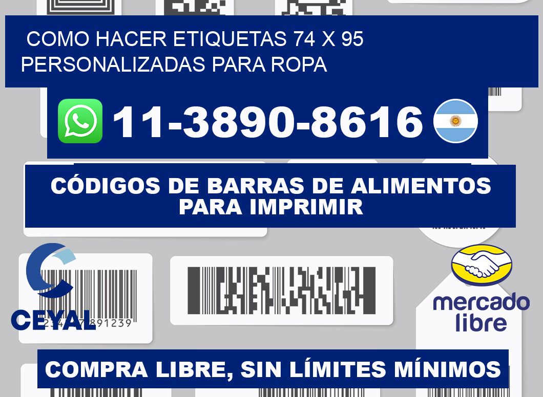 como hacer etiquetas 74 x 95 personalizadas para ropa