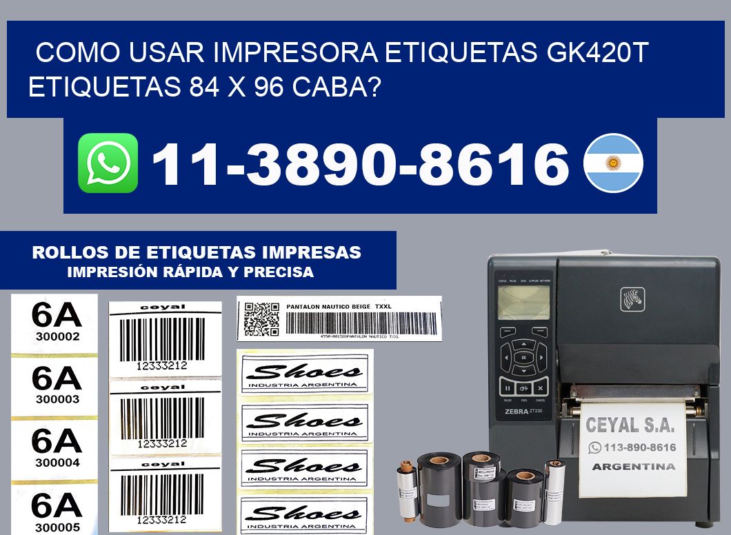 como usar impresora etiquetas gk420t etiquetas 84 x 96 CABA?