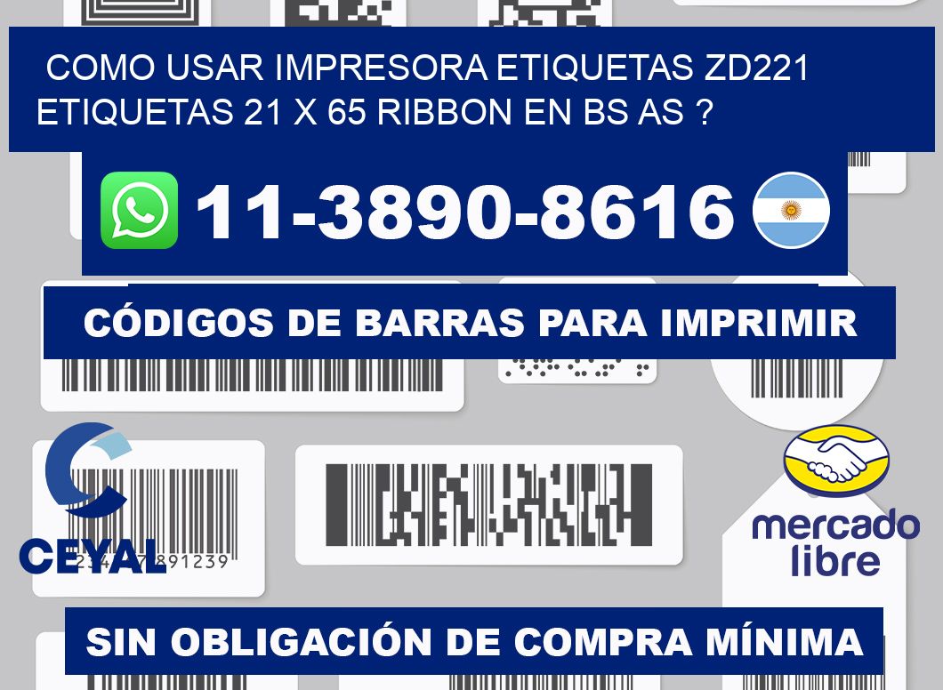 como usar impresora etiquetas zd221 etiquetas 21 x 65 ribbon en BS AS ?