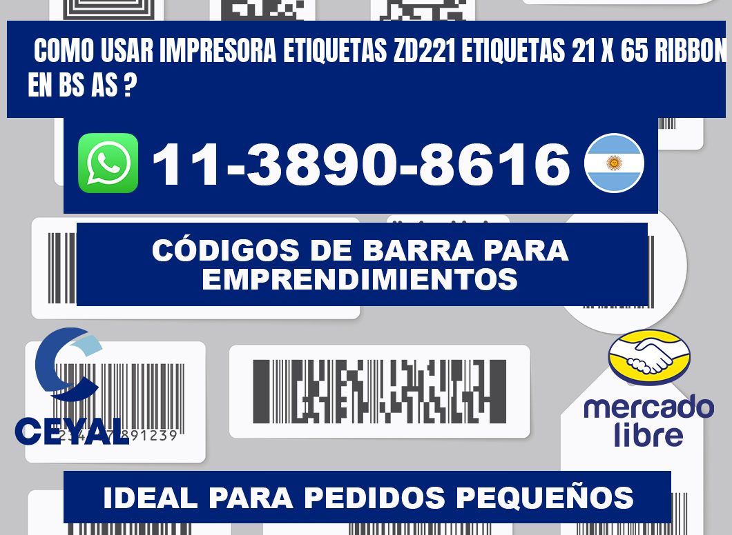 como usar impresora etiquetas zd221 etiquetas 21 x 65 ribbon en BS AS ?