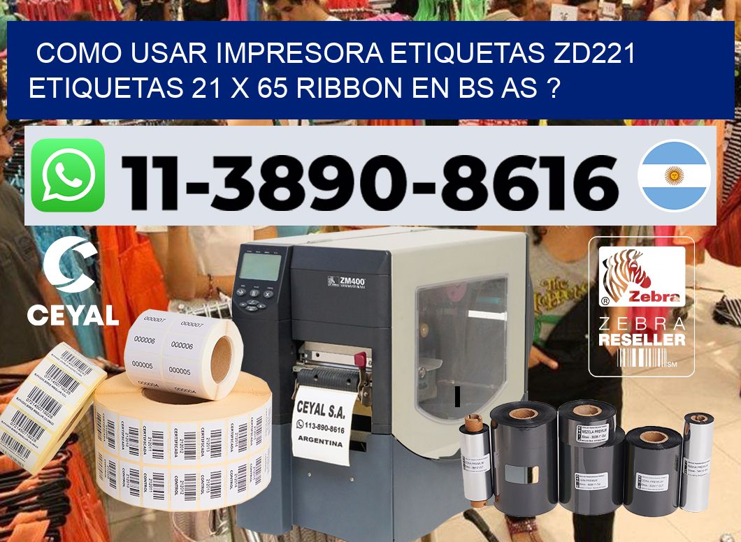 como usar impresora etiquetas zd221 etiquetas 21 x 65 ribbon en BS AS ?