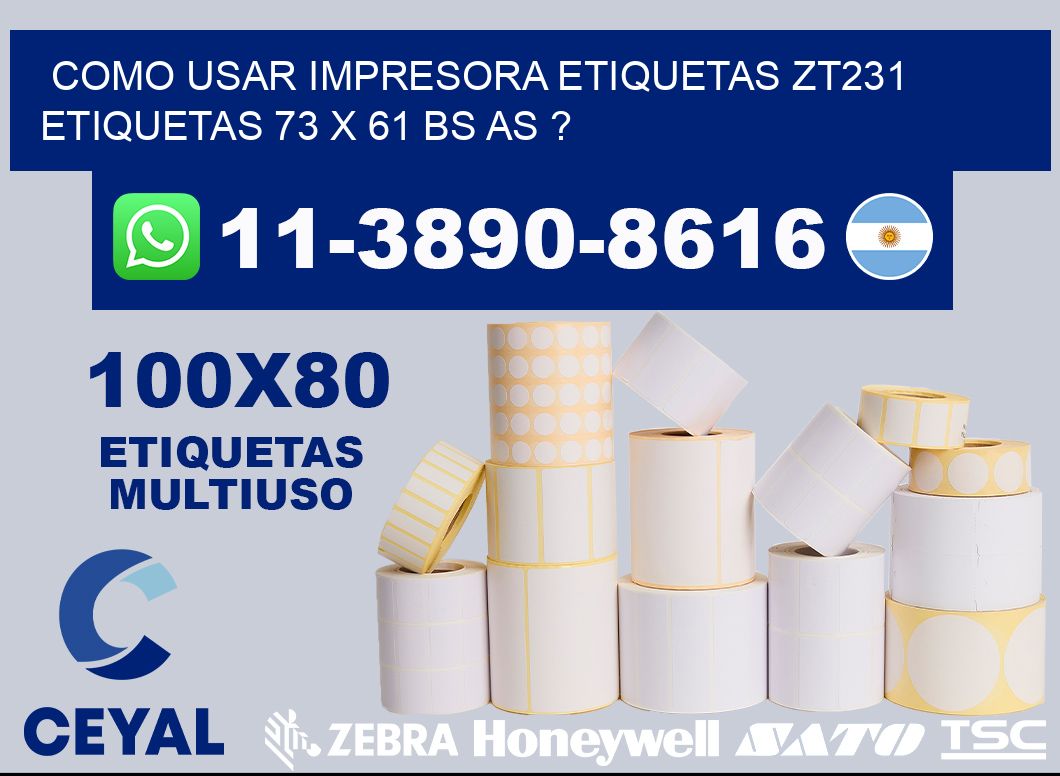 como usar impresora etiquetas zt231 etiquetas 73 x 61 BS AS ?