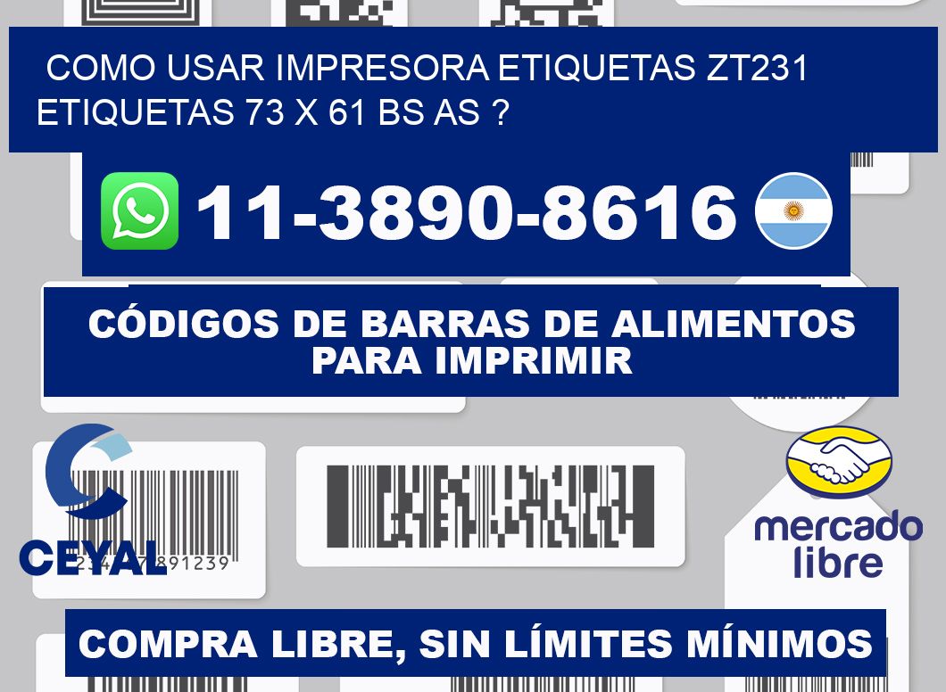 como usar impresora etiquetas zt231 etiquetas 73 x 61 BS AS ?
