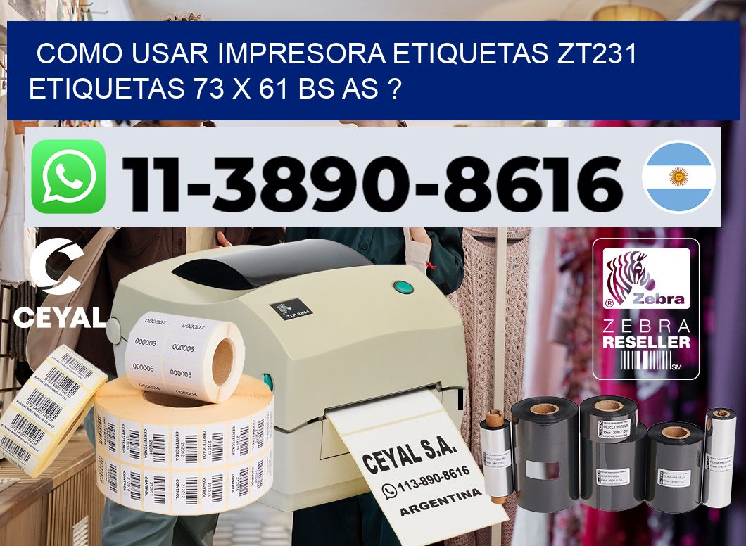 como usar impresora etiquetas zt231 etiquetas 73 x 61 BS AS ?