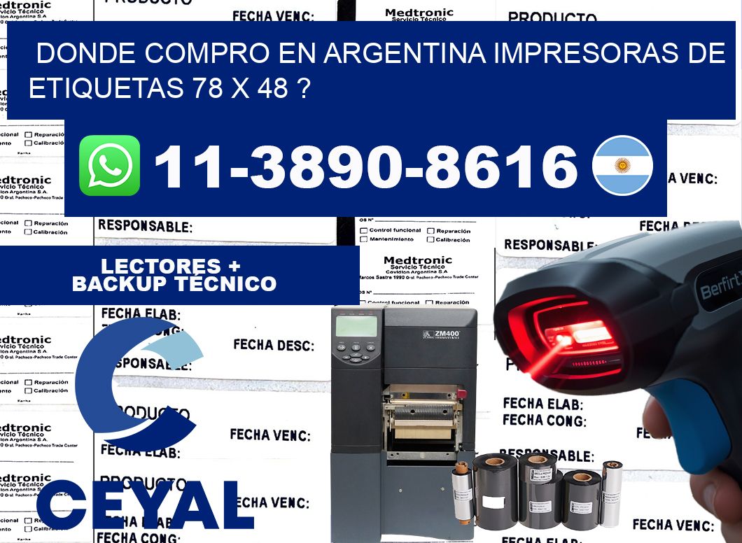 donde compro en argentina impresoras de etiquetas 78 x 48 ?