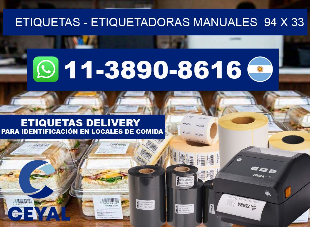 etiquetas - Etiquetadoras Manuales  94 x 33
