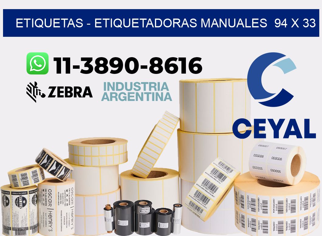 etiquetas - Etiquetadoras Manuales  94 x 33