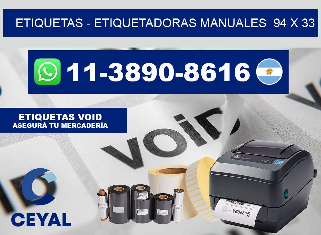 etiquetas - Etiquetadoras Manuales  94 x 33