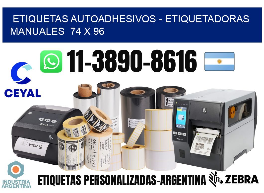 etiquetas autoadhesivos - Etiquetadoras Manuales  74 x 96