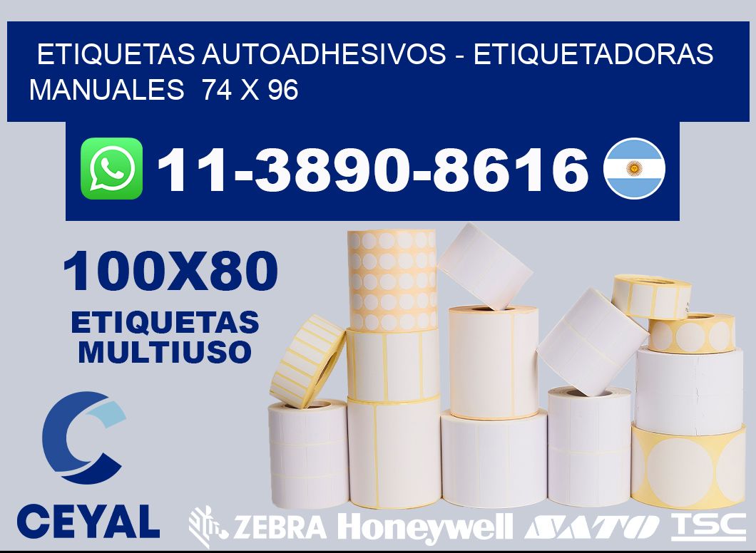 etiquetas autoadhesivos - Etiquetadoras Manuales  74 x 96