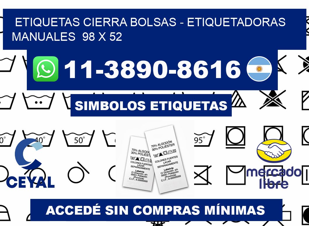etiquetas cierra bolsas - Etiquetadoras Manuales 98 x 52