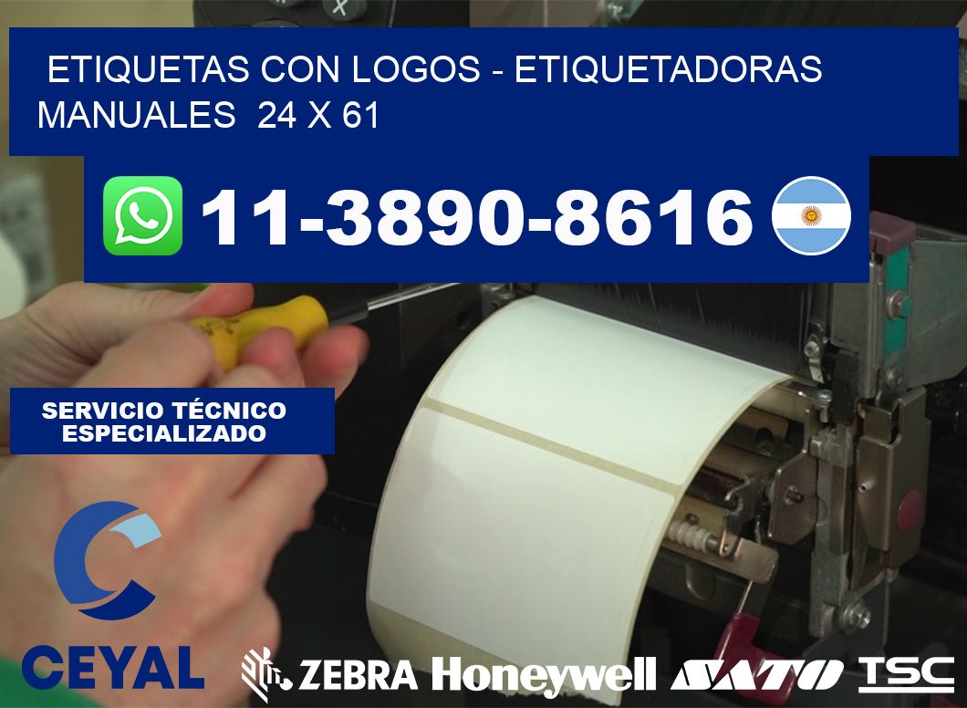 etiquetas con logos - Etiquetadoras Manuales  24 x 61