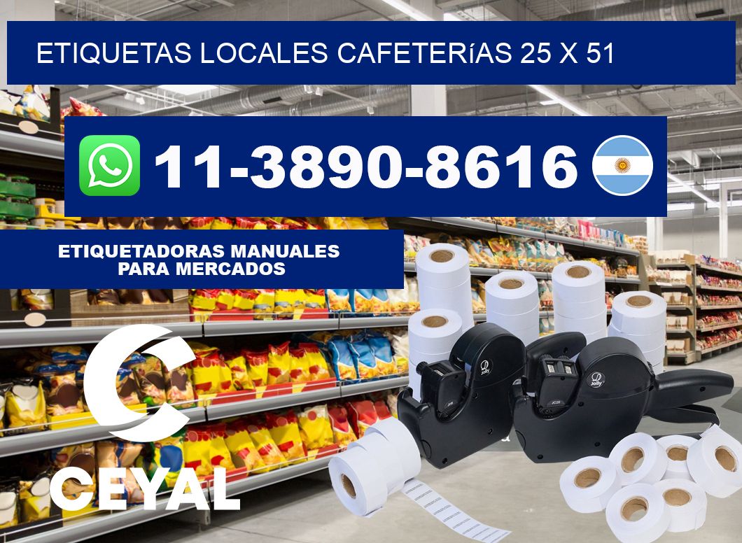 etiquetas locales cafeterías 25 x 51