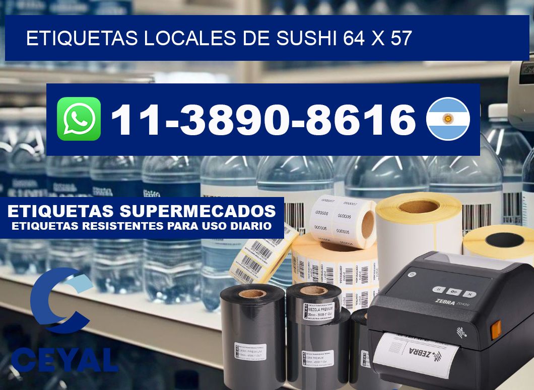 etiquetas locales de sushi 64 x 57
