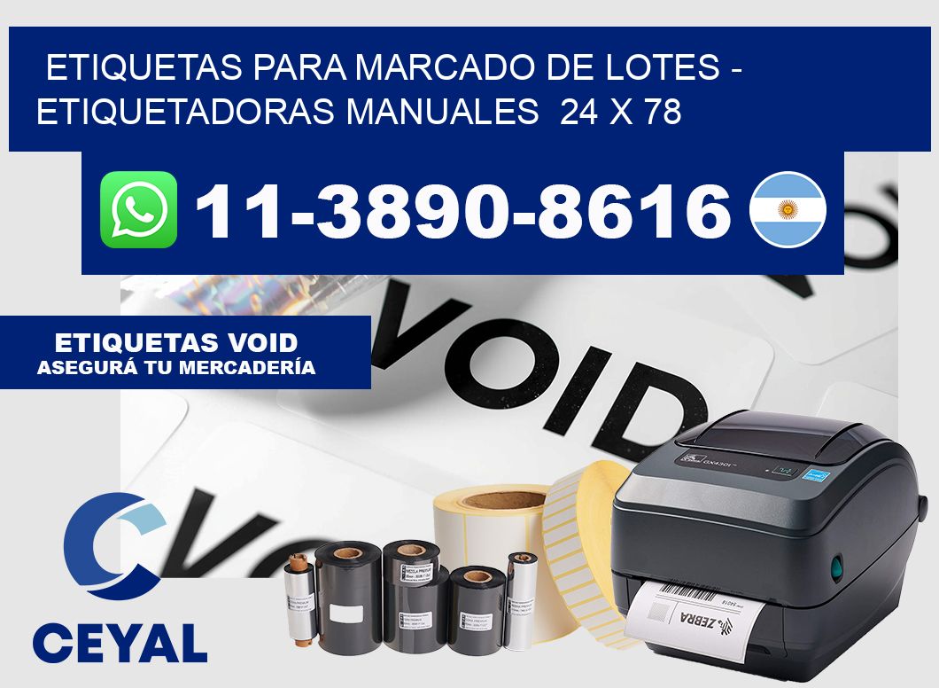 etiquetas para marcado de lotes - Etiquetadoras Manuales 24 x 78