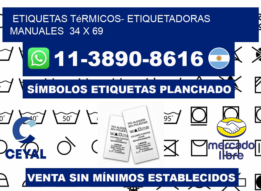 etiquetas térmicos- Etiquetadoras Manuales  34 x 69