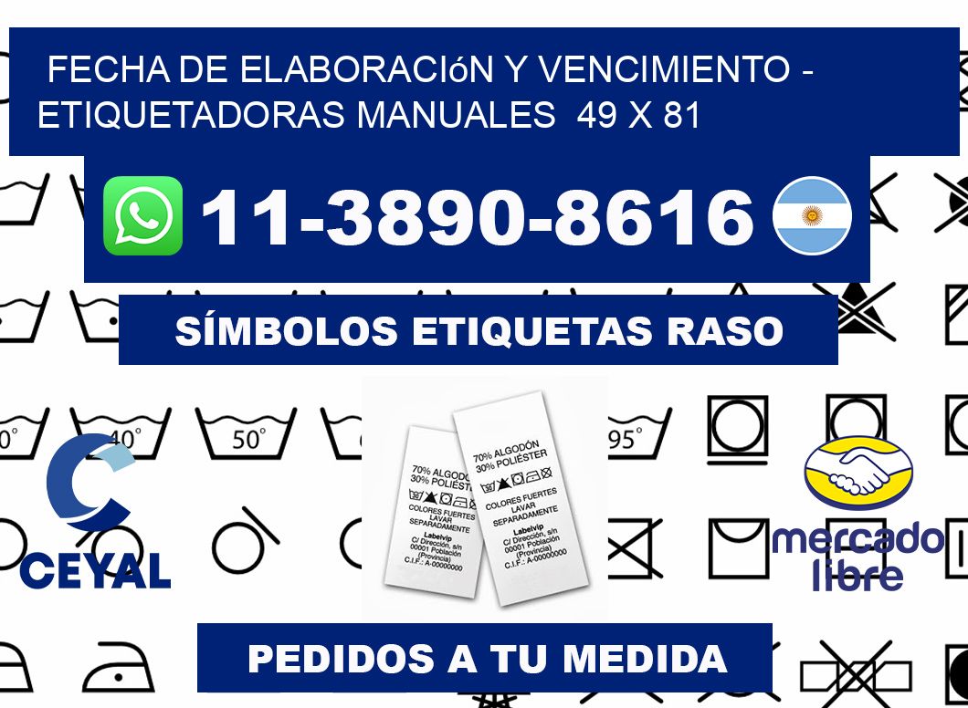 fecha de elaboración y vencimiento - Etiquetadoras Manuales  49 x 81