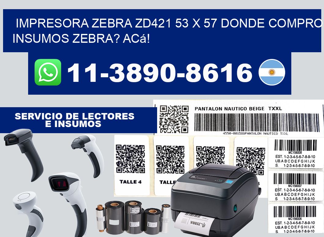 impresora zebra zd421 53 x 57 Donde compro insumos zebra? Acá!
