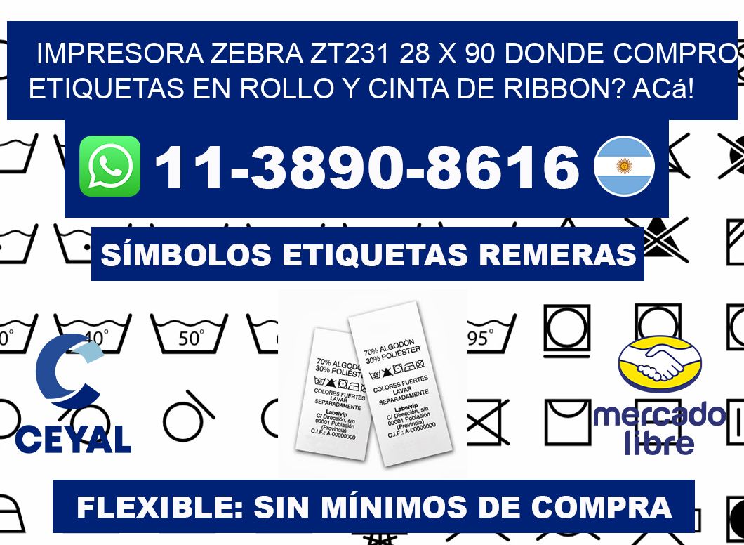 impresora zebra zt231 28 x 90 Donde compro etiquetas en rollo y cinta de ribbon? Acá!