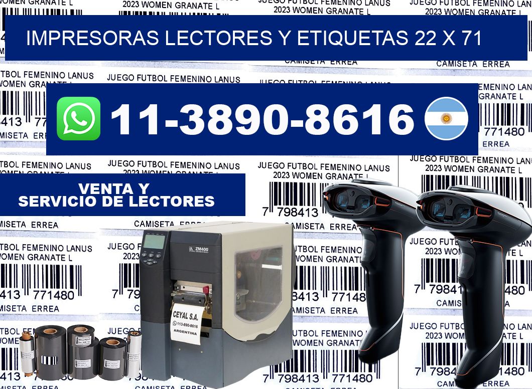impresoras lectores y etiquetas 22 x 71