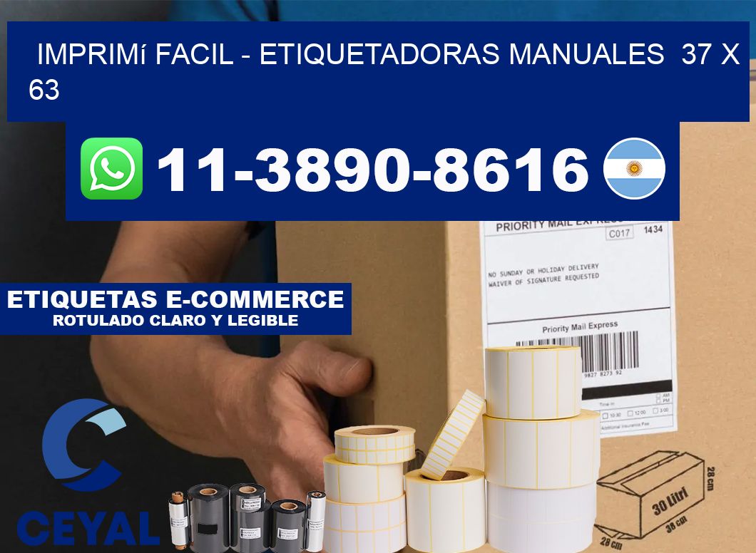 imprimí facil - Etiquetadoras Manuales  37 x 63