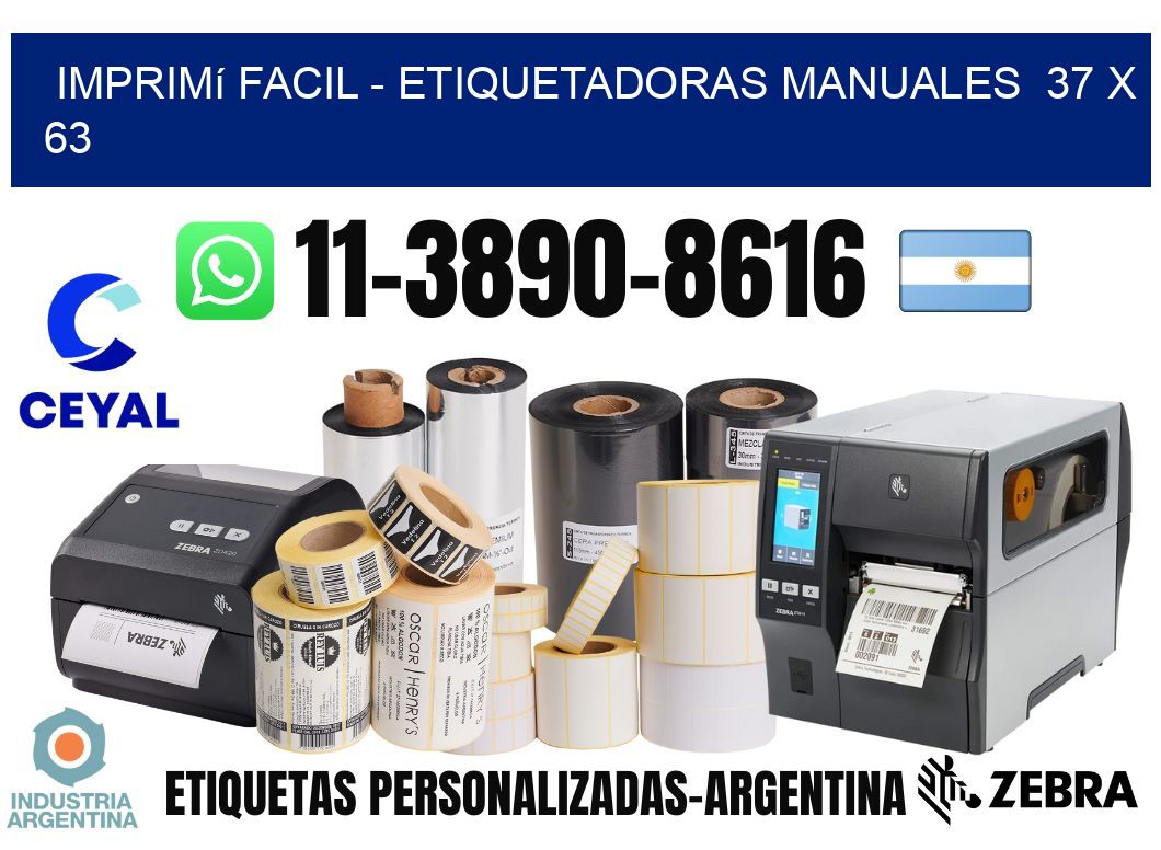 imprimí facil - Etiquetadoras Manuales  37 x 63