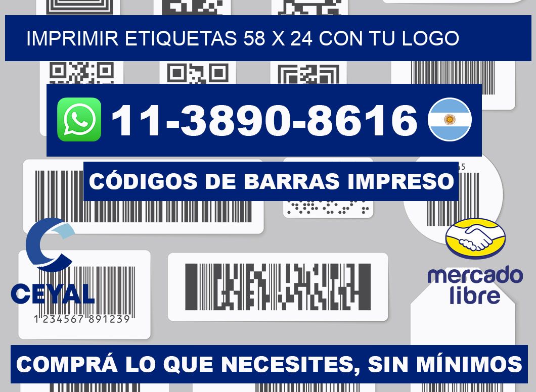 imprimir etiquetas 58 x 24 con tu logo