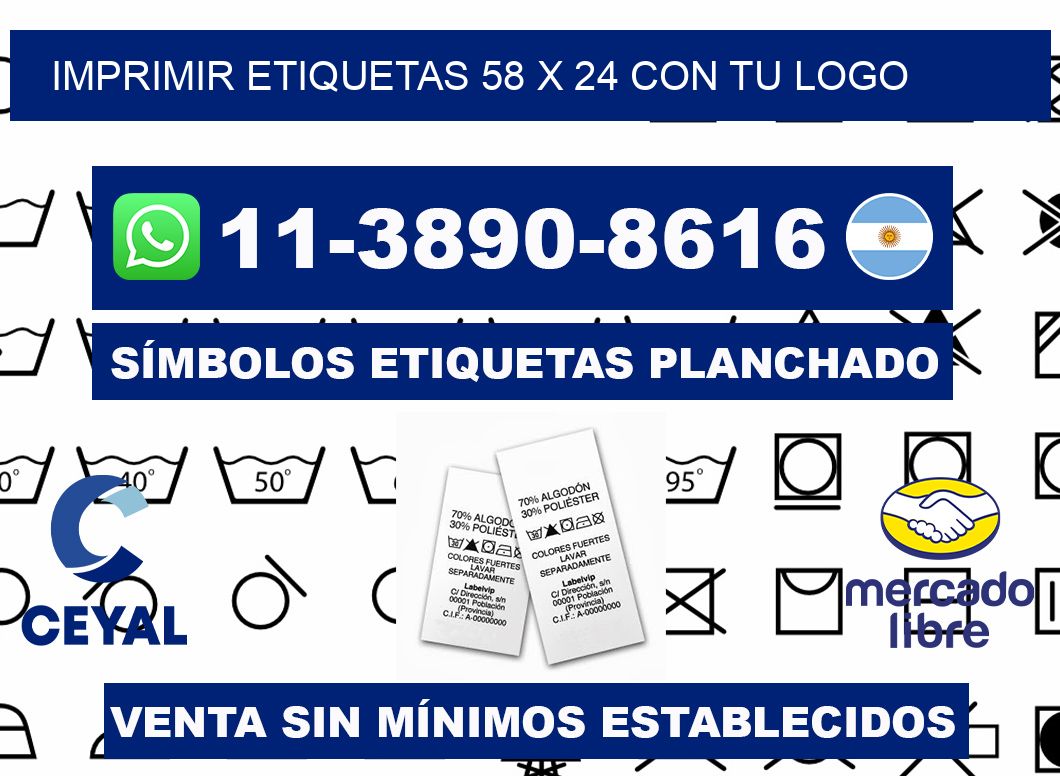 imprimir etiquetas 58 x 24 con tu logo