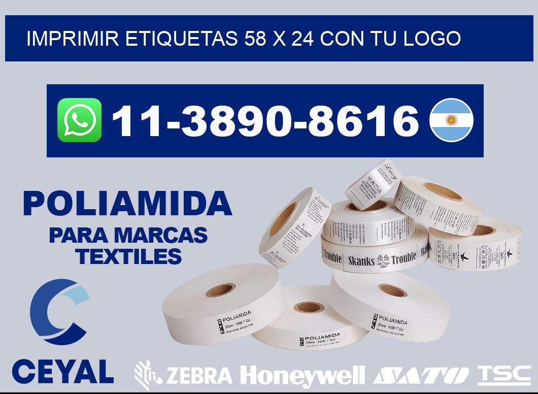 imprimir etiquetas 58 x 24 con tu logo