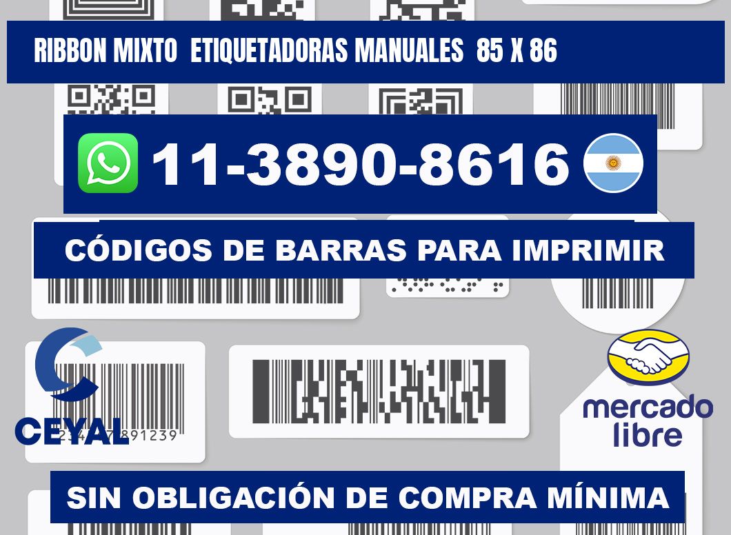 ribbon mixto  Etiquetadoras Manuales  85 x 86