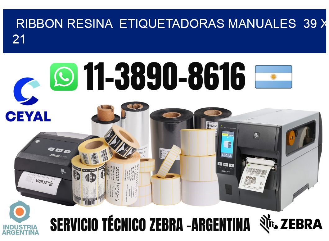 ribbon resina Etiquetadoras Manuales 39 x 21