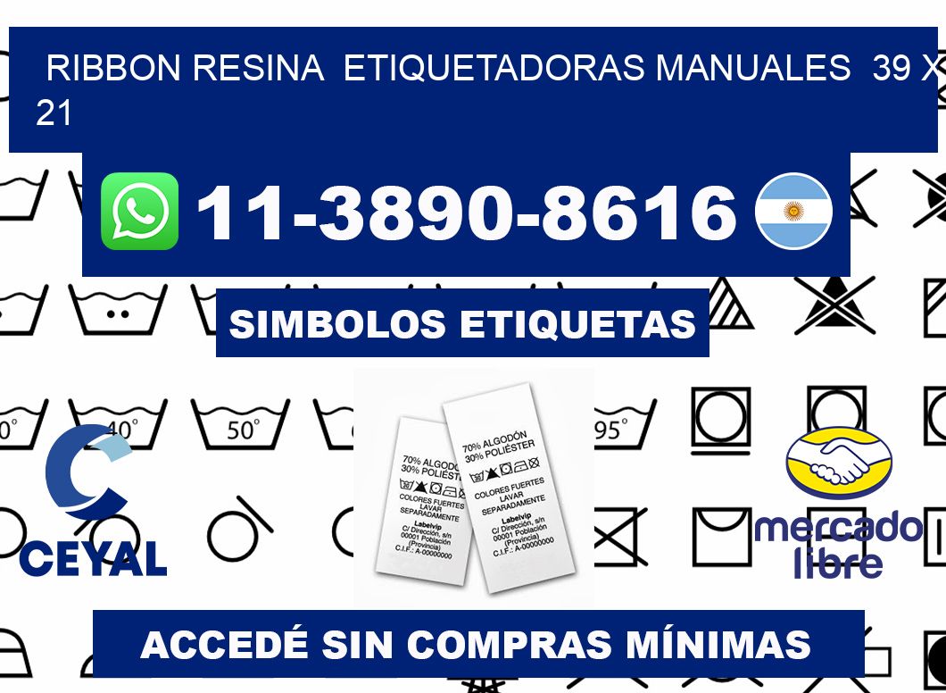 ribbon resina Etiquetadoras Manuales 39 x 21