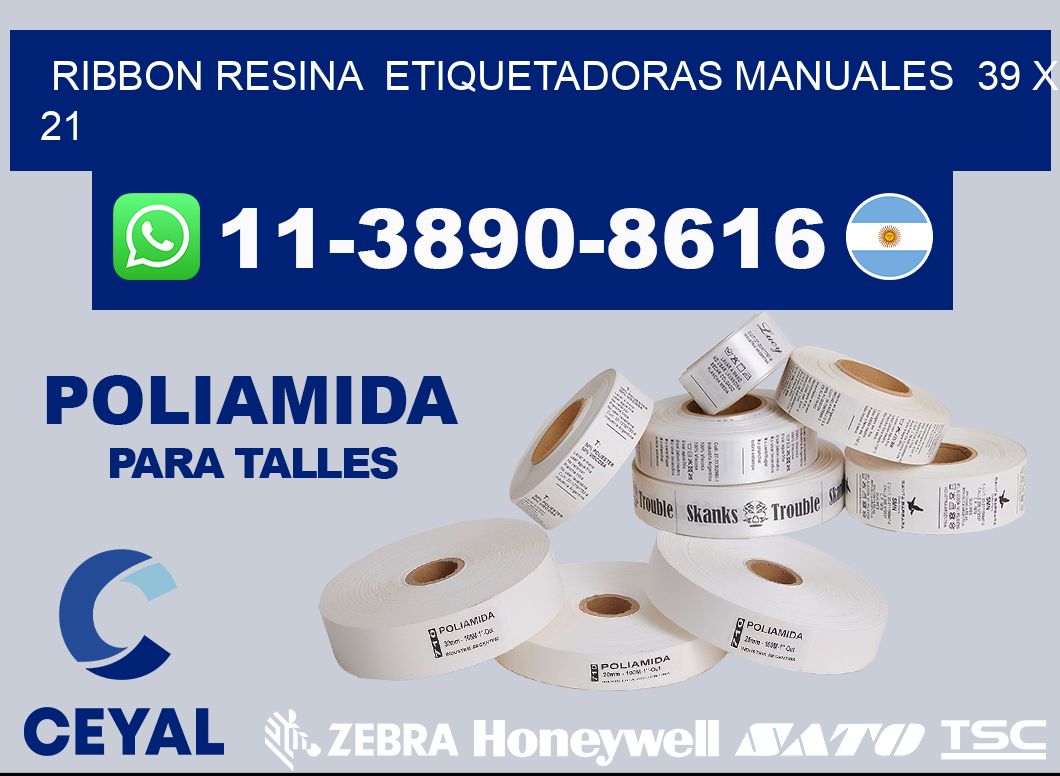ribbon resina Etiquetadoras Manuales 39 x 21