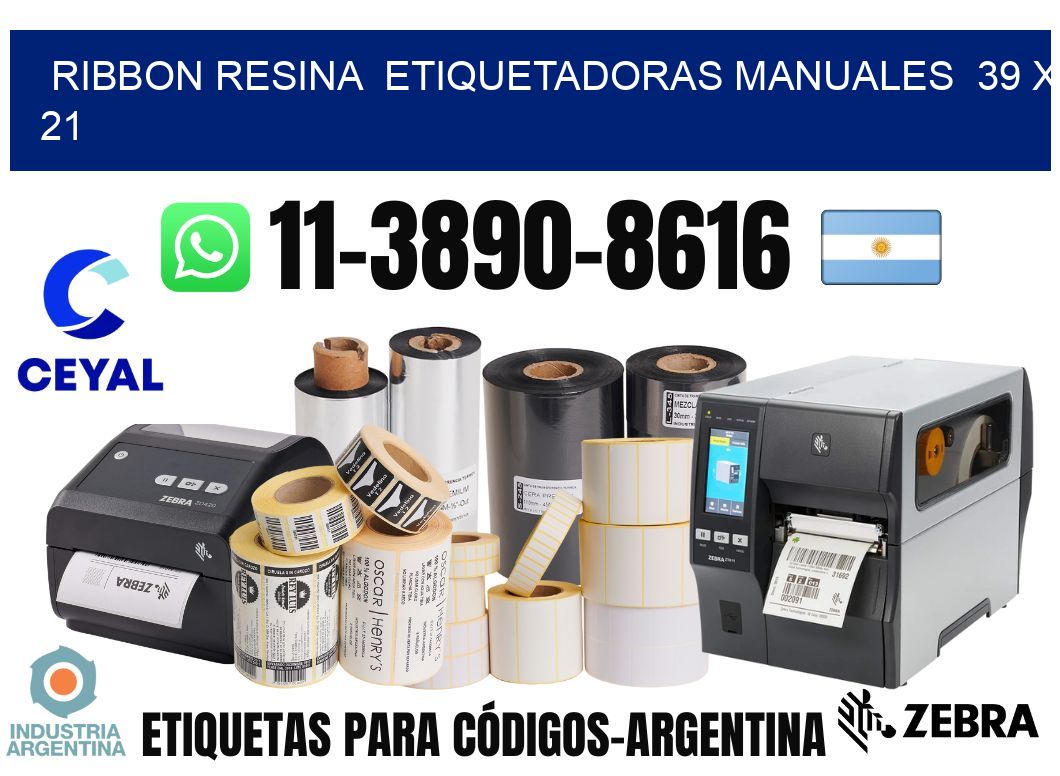 ribbon resina Etiquetadoras Manuales 39 x 21