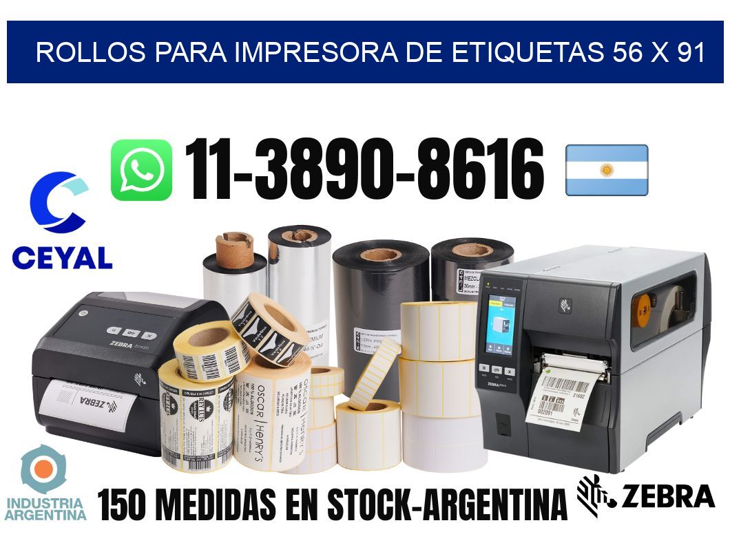 rollos para impresora de etiquetas 56 x 91