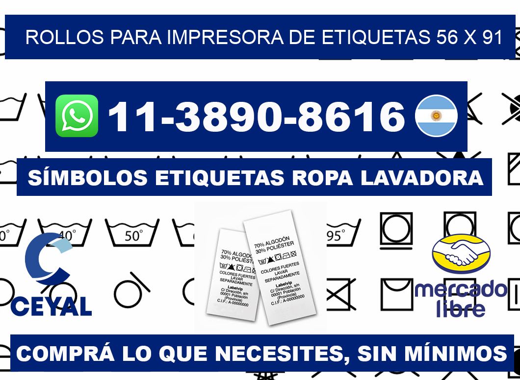 rollos para impresora de etiquetas 56 x 91
