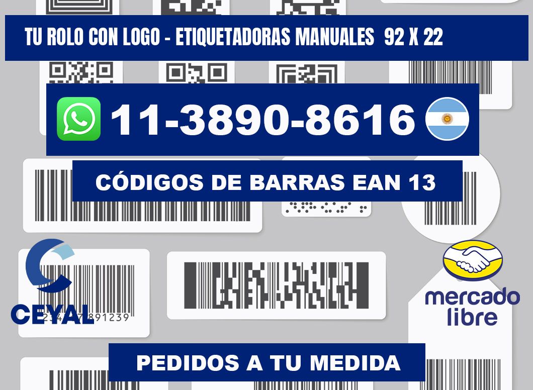 tu rolo con logo - Etiquetadoras Manuales  92 x 22