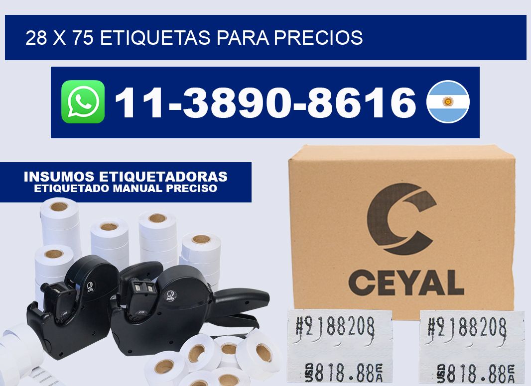 28 x 75 etiquetas para precios