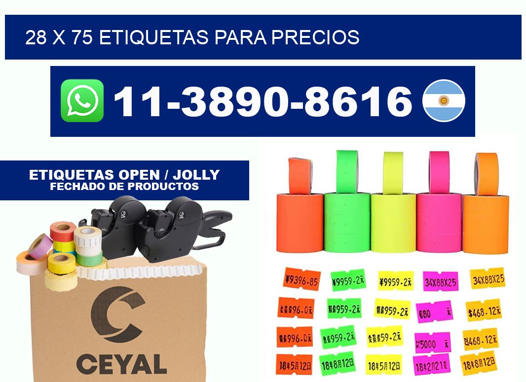 28 x 75 etiquetas para precios