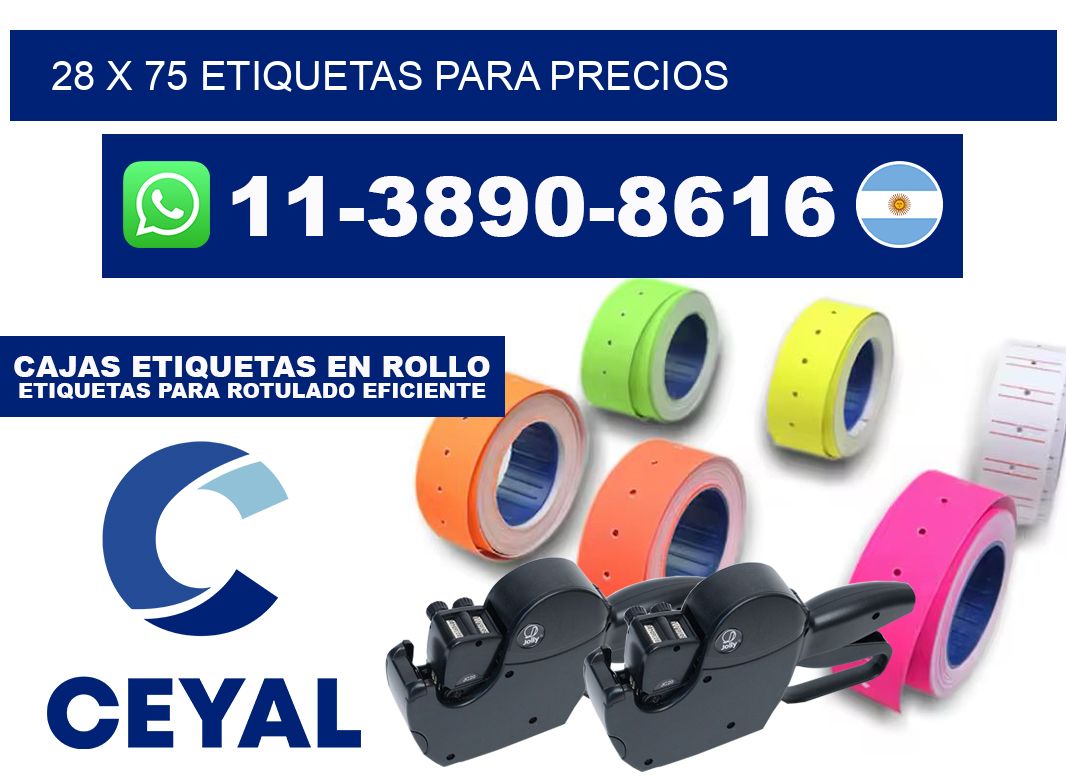 28 x 75 etiquetas para precios