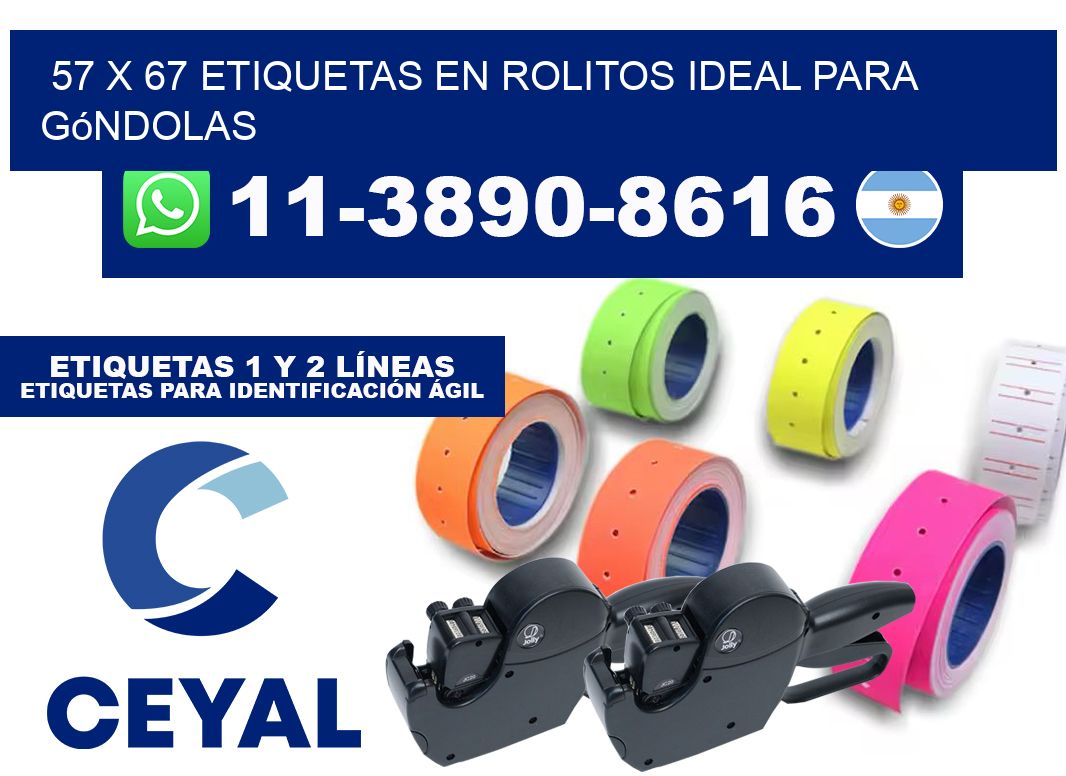 57 x 67 etiquetas en rolitos ideal para góndolas
