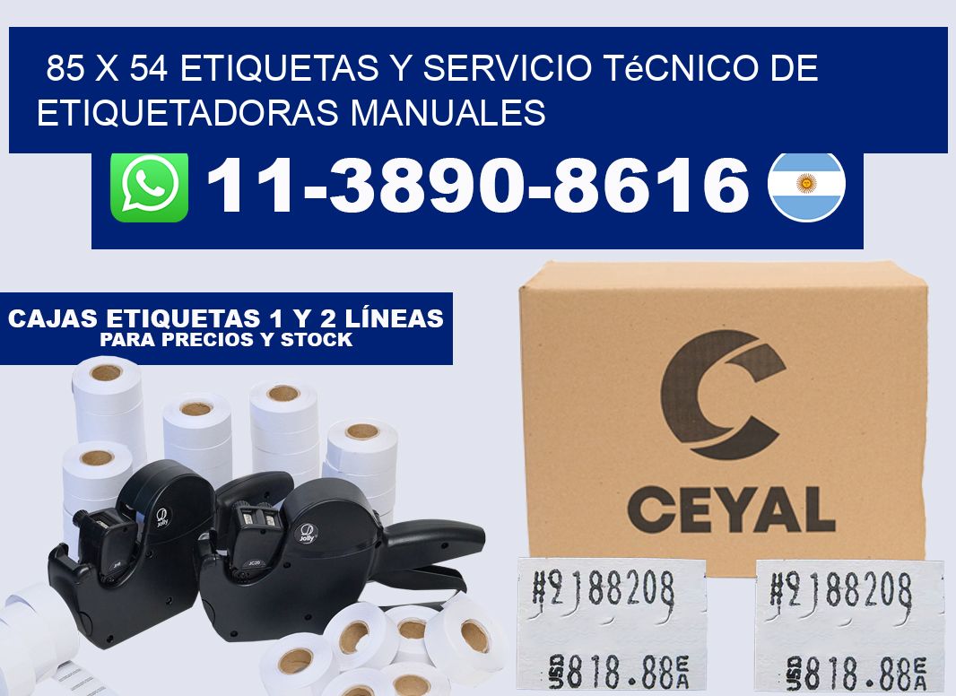 85 x 54 etiquetas y servicio técnico de etiquetadoras manuales