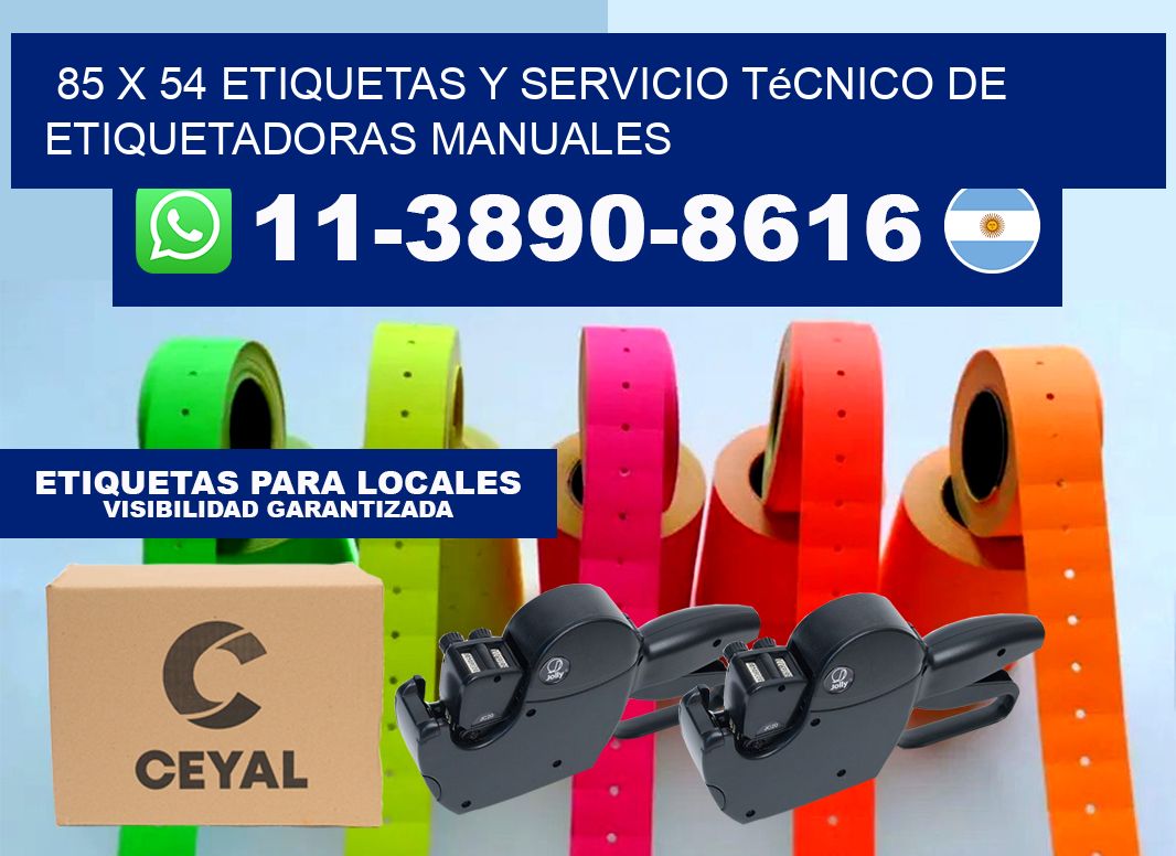 85 x 54 etiquetas y servicio técnico de etiquetadoras manuales