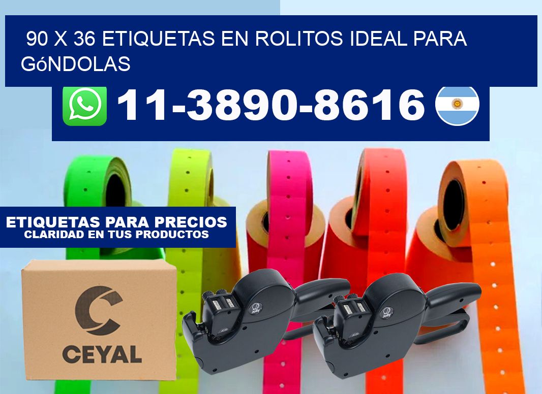 90 x 36 etiquetas en rolitos ideal para góndolas