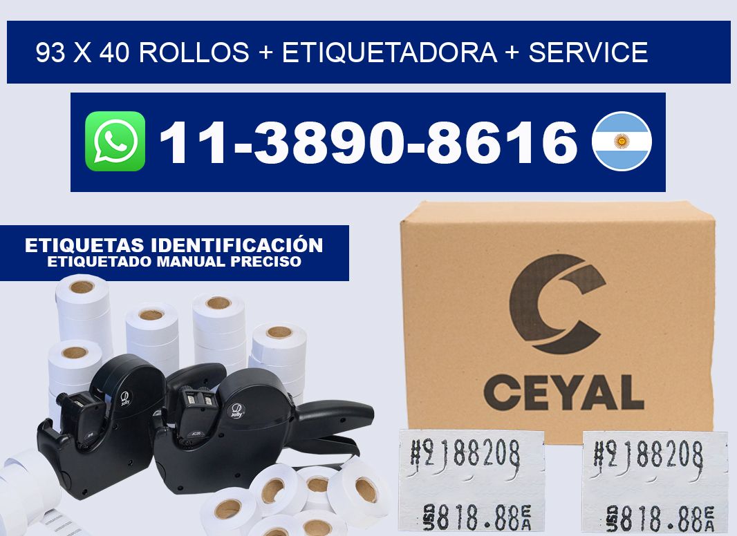 93 x 40 rollos + etiquetadora + service