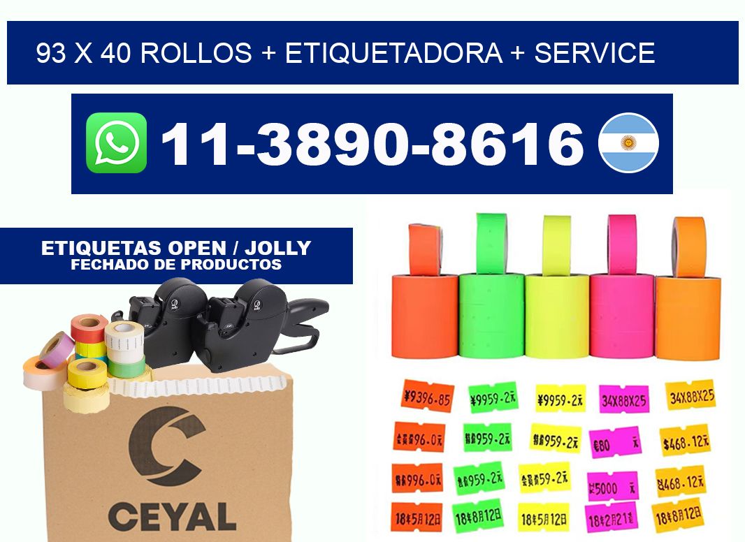 93 x 40 rollos + etiquetadora + service