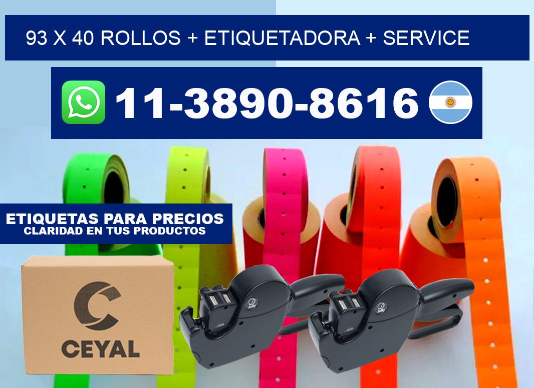 93 x 40 rollos + etiquetadora + service