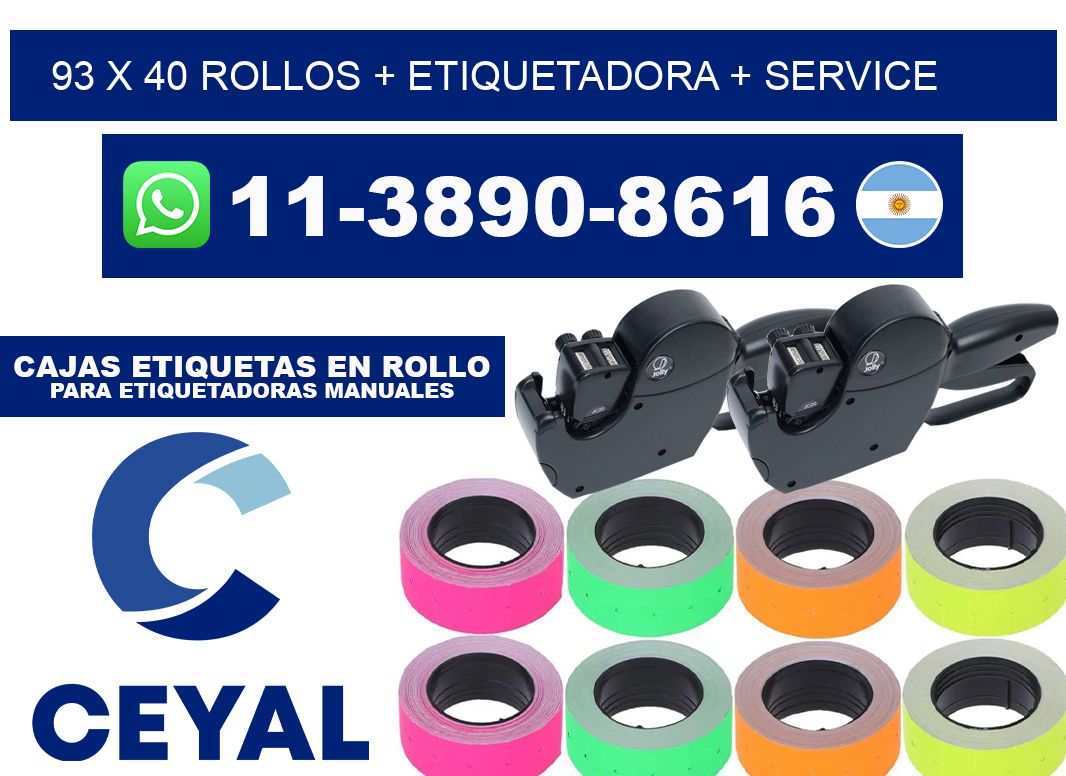 93 x 40 rollos + etiquetadora + service