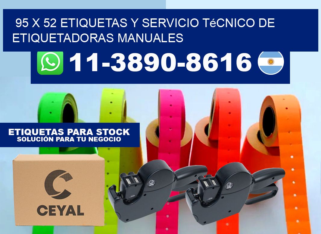 95 x 52 etiquetas y servicio técnico de etiquetadoras manuales