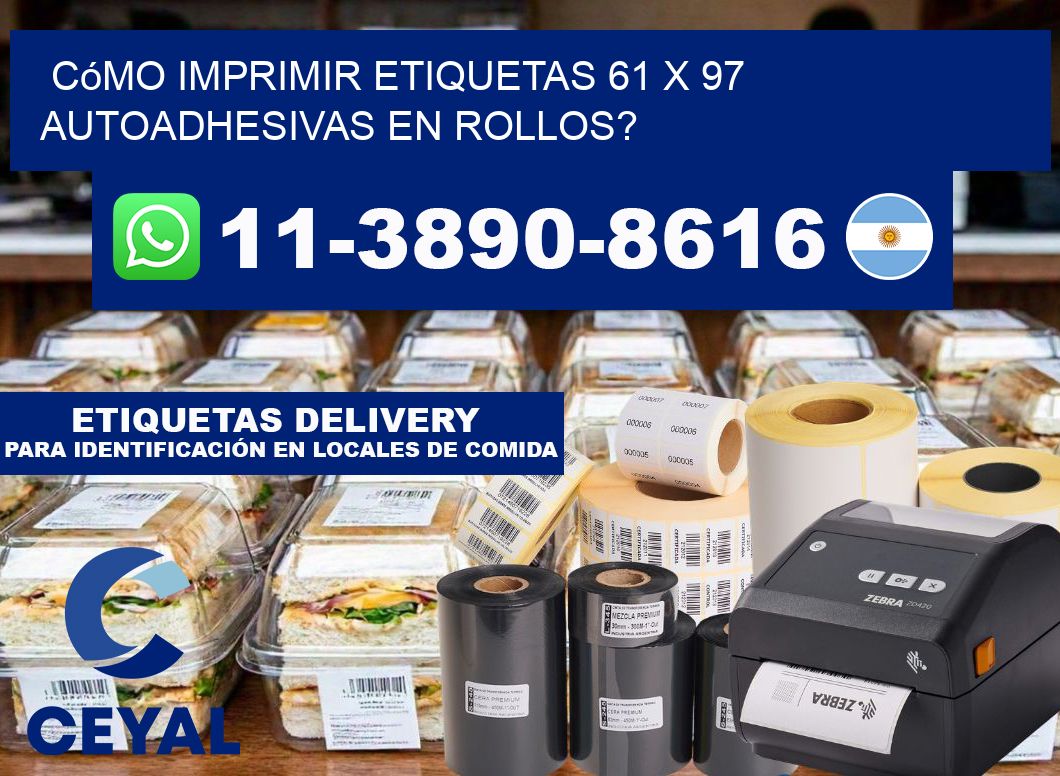 Cómo imprimir etiquetas 61 x 97 autoadhesivas en rollos?